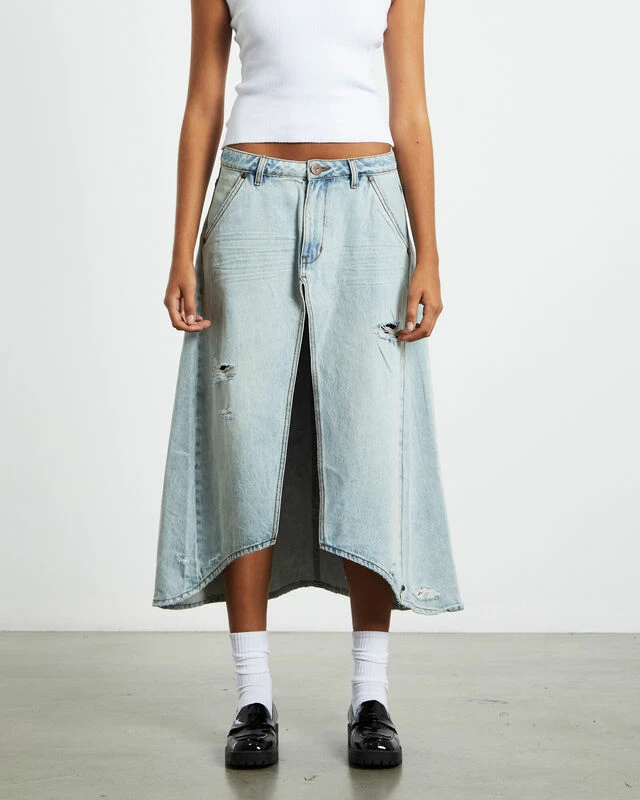 One Teaspoon Kansas Carter Long Denim Skirt Blue Mrs 3 One Teaspoon Kansas Carter Long Denim Skirt Blue Mrs