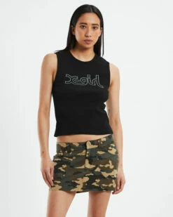 Mills Rhinestone Tank Top Black