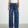 One Teaspoon Rosewood Cargo Mid Waist Wide Leg Jeans Jackson Blue -Insight Shop 1 39190