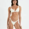 Rib Fixed Triangle Bikini Top Almond White -Insight Shop 1 40780