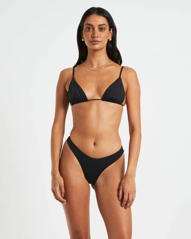 Classic Slide Triangle Bikini Top In Black 3 Classic Slide Triangle Bikini Top In Black