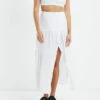 Ivy Wrap Linen Tiered Skirt White -Insight Shop 1 42271