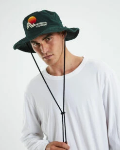 AMERICAN NEEDLE Yellowstone Wide Brim Hat Dark Green