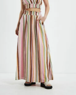 Addy Maxi Skirt Multi Stripe