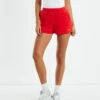 Subtitled Pull On Fleece Shorts Red -Insight Shop 1 43994