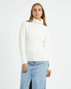 Amina Tie Back Boxy Knit Jumper White