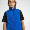 Calvin Klein Badge Crinkle Nylon Vest In Blue
