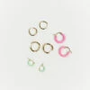Pastel Enamel Huggie Earring Pack Gold 1 Pastel Enamel Huggie Earring Pack Gold -Insight Shop 1 44545