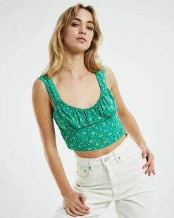 Gladis Top Paisley Green