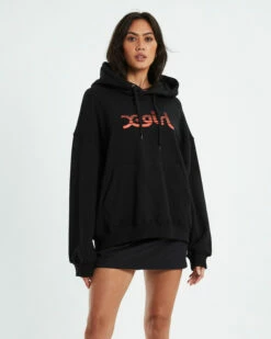 Slice Mills Over Sized Hoodie Black