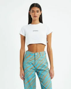 Afends Boundless Recycled Rib Cropped Tee White