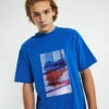 Calvin Klein Motion Floral Short Sleeve Graphic T-Shirt In Blue -Insight Shop 1 46280