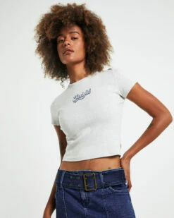 Insight Priya Glitter Short Sleeve Baby Tee Grey