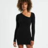 Indy Asymmetric Cut Out Knit Dress Black -Insight Shop 1 47500