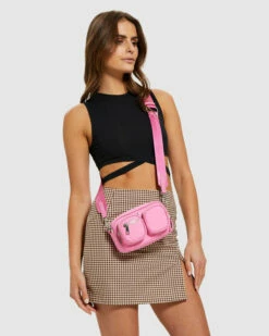 Lala Crossbody Recycled Bag Pink/Silver
