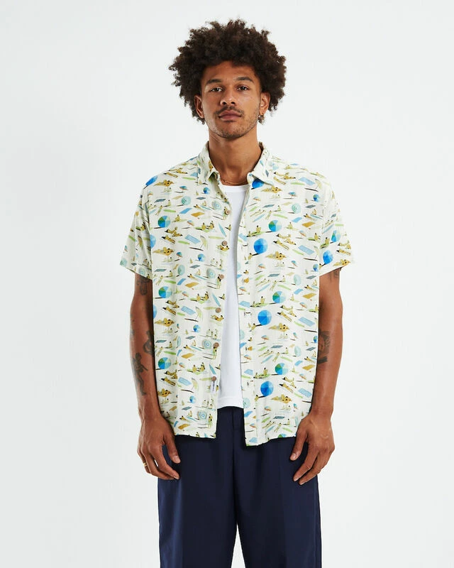 Lay Day Short Sleeve Shirt Vintage White 3 Lay Day Short Sleeve Shirt Vintage White