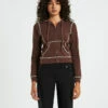 Ronnie Shrunkin Zip Through Jacket Chocolate Brown -Insight Shop 1 47810