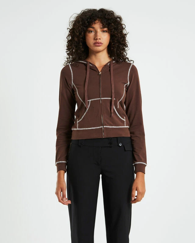 Ronnie Shrunkin Zip Through Jacket Chocolate Brown 3 Ronnie Shrunkin Zip Through Jacket Chocolate Brown