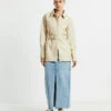 Millie PU Utility Long Sleeve Over Shirt Cream -Insight Shop 1 49073