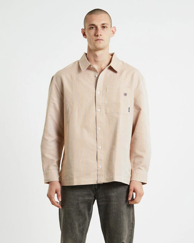 Afends Night Shade Recycled Long Sleeve Shirt White Stripe 3 Afends Night Shade Recycled Long Sleeve Shirt White Stripe