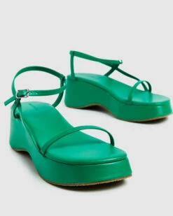 Lola Flatform Sandals Fern Green