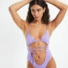 Insight Nerissa Plisse Strappy One Piece Purple -Insight Shop 1 50152