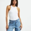 Luxe Rib Tank Top White 2 Luxe Rib Tank Top White -Insight Shop 1 50542