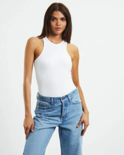 Luxe Rib Tank Top White