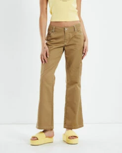 Insight Lulu Low Rise Bootcut Workwear Pants Beige
