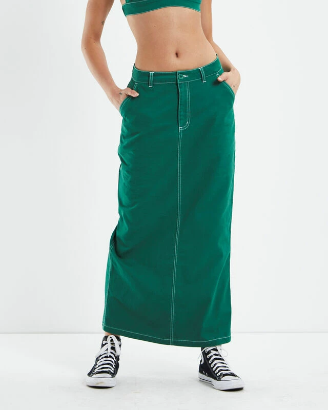 Insight Myla Carpenter Maxi Skirt Green 3 Insight Myla Carpenter Maxi Skirt Green