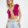 Becky Split Front Cardi Magenta -Insight Shop 1 51068