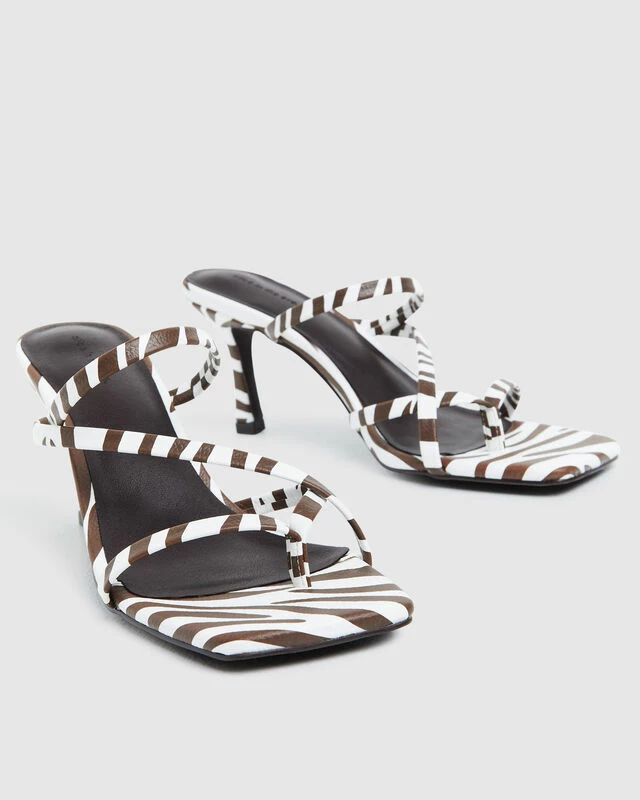 Maya Heels Zebra Brown/White 3 Maya Heels Zebra Brown/White