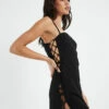 Kamilla Lace Side Dress Black