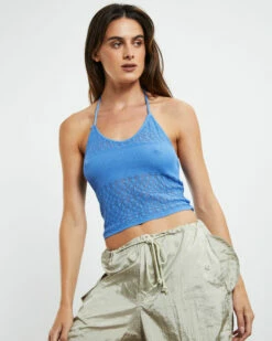 Roe Crop Top Blue