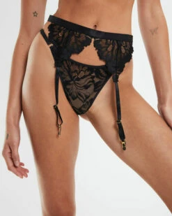 Rico Lace Suspender Belt Black