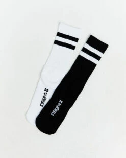 Insight Core Stripe Crew Socks 2 Pack White/Black
