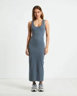 Racer Back Midi Dress Slate Grey