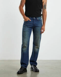 Levis 501 Original 1890 Denim Jeans Calico Mine Blue