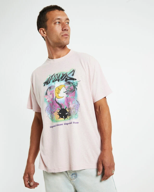 Afends Liquid Haze T-Shirt Lotus Pink 3 Afends Liquid Haze T-Shirt Lotus Pink
