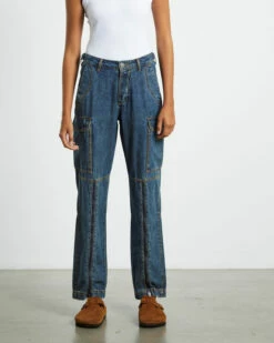 One Teaspoon Zipped Cargo Motion Jeans Used Blue