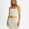 Paige Boucle Knit Bandeau Top Cream -Insight Shop 1 53405