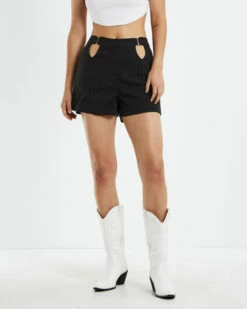 Maeve Cut Out Shorts Black