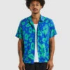 Hawaiian Short Sleeve Shirt Daisy Trippin Blue/Green -Insight Shop 1 54372