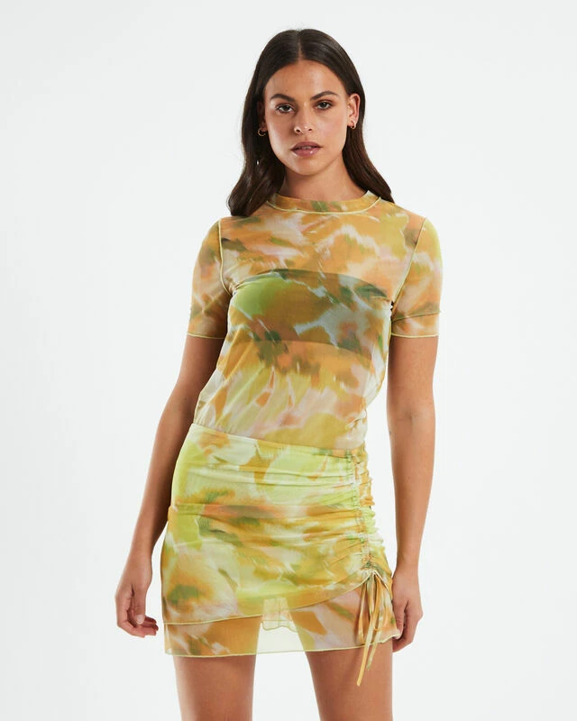 Belle Blurred Botanical Mesh Tee Assorted 3 Belle Blurred Botanical Mesh Tee Assorted