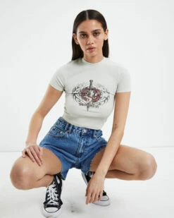 Devils Blade Rib Tee White