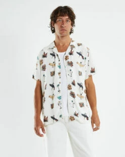 Island Time Short Sleeve Shirt Vintage White