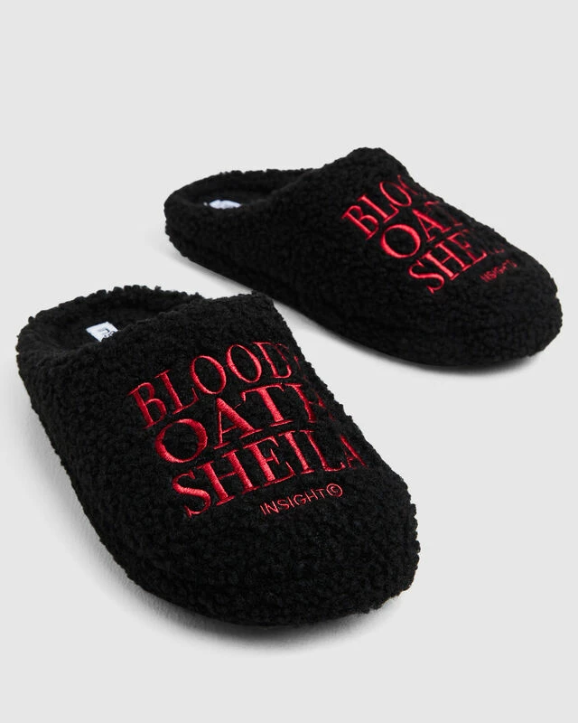 Insight Sheila Shag Slides Black/Red 2 Insight Sheila Shag Slides Black/Red