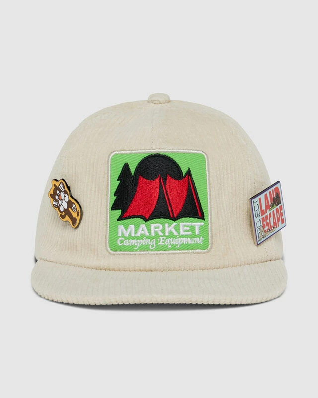 MARKET Land Escape 6 Panel Cord Hat Rust White 3 MARKET Land Escape 6 Panel Cord Hat Rust White