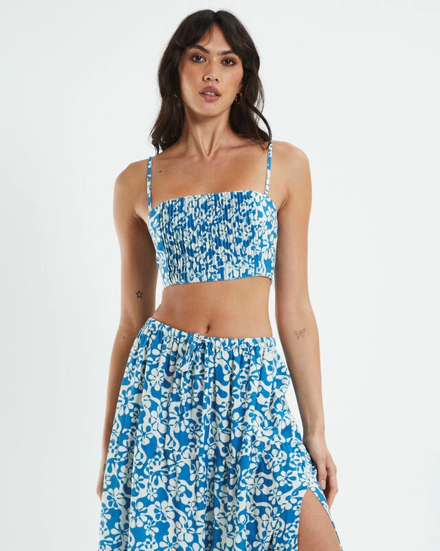 Rhythm Drifter Floral Crop Top Blue 3 Rhythm Drifter Floral Crop Top Blue