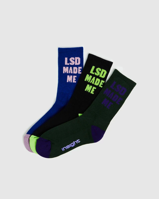 Insight LSD Made Me Socks 3 Pack Assorted 3 Insight LSD Made Me Socks 3 Pack Assorted